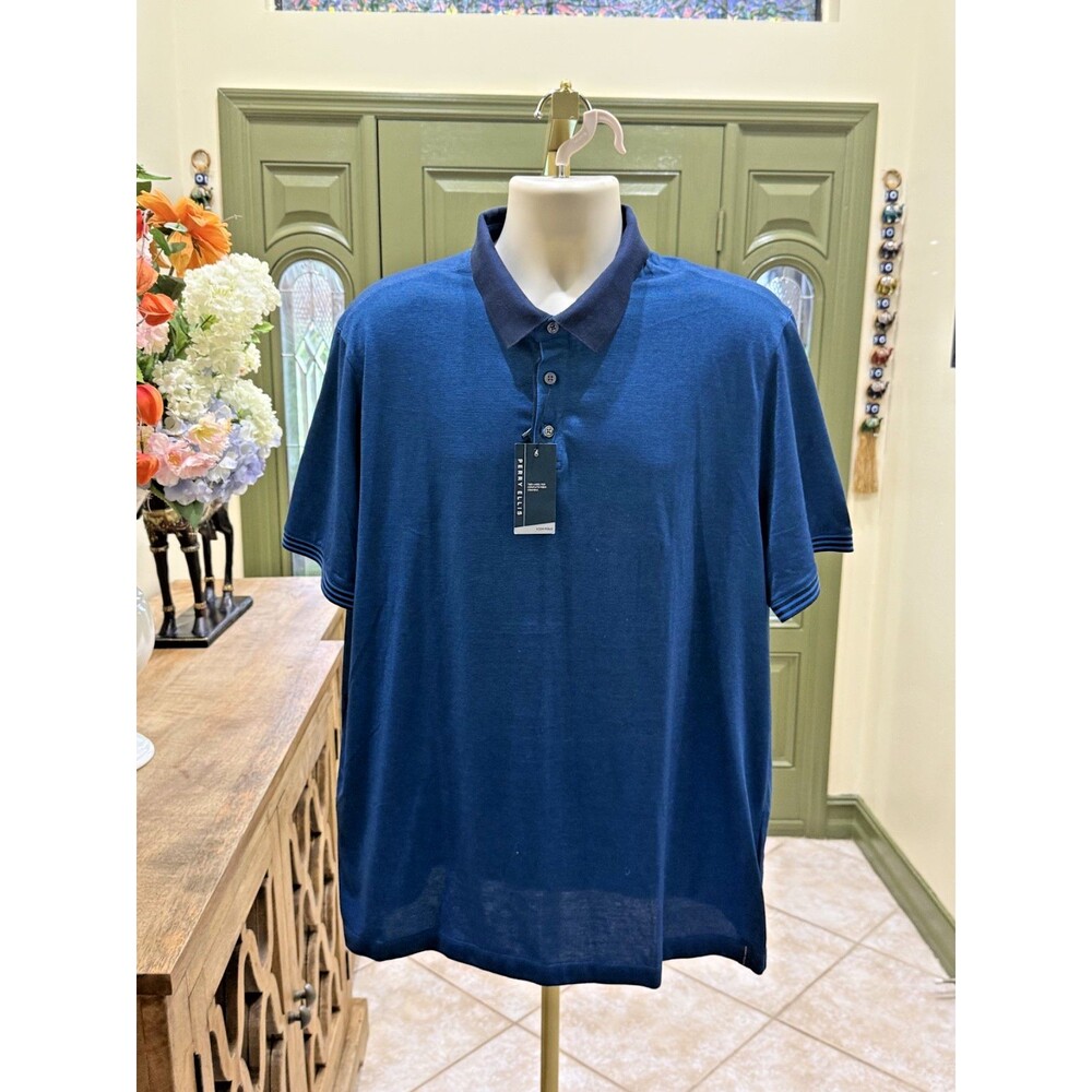Perry Ellis men’s short sleeve polo shirt dark blue size XXL